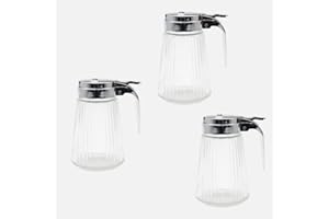 Glass Syrup Dispenser Bottle with Retractable Spout, 250 ml Maple Syrup and Honey Pitcher, Classic Diner Style Glass Jar for 