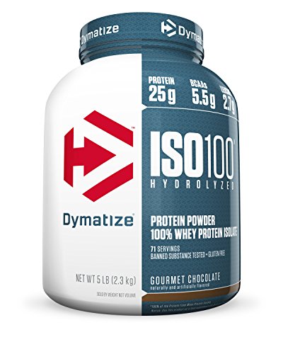 Dymatize ISO 100 Whey Protein Powder Isolate, Gourmet Chocolate, 5 lbs