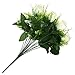 Silk Rose Bouquet White 18 heads SOLEDI Artificial Fake Flower Bunch Bridal Bouquet Wedding Living Room Table Home Garden Decoration