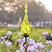 Exhart Solar Garden Stake Lights – Solar Glass Yellow Twisted Flame Garden Stakes – Handblown Glass Finial Lights, LED Accent Lights That Transform a Garden Driveway or Event (9in Glass 36in Stake)