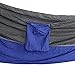 Double Parachute Hammock, Noza Tec Portable Lightweight Nylon Fabric Camping Hammock for Backpacking, Travel, Beach, Yard. Straps Included (Gray/Blue)
