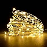 Cakuja Dimmable String Lights Copper Wire Lights, Décor Rope Lights For Seasonal Decorative Christmas Holiday, Wedding, Parties(100 Led s, 33 ft, Warm White)