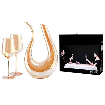  Red Wine 15l U Shape Wine Decanter With 2 Red