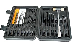 Wheeler Master Roll Pin Punch Set with Dual Sided Hammer, Roll Pin Punches and Starters, Storage Case for Gunsmithing, silver