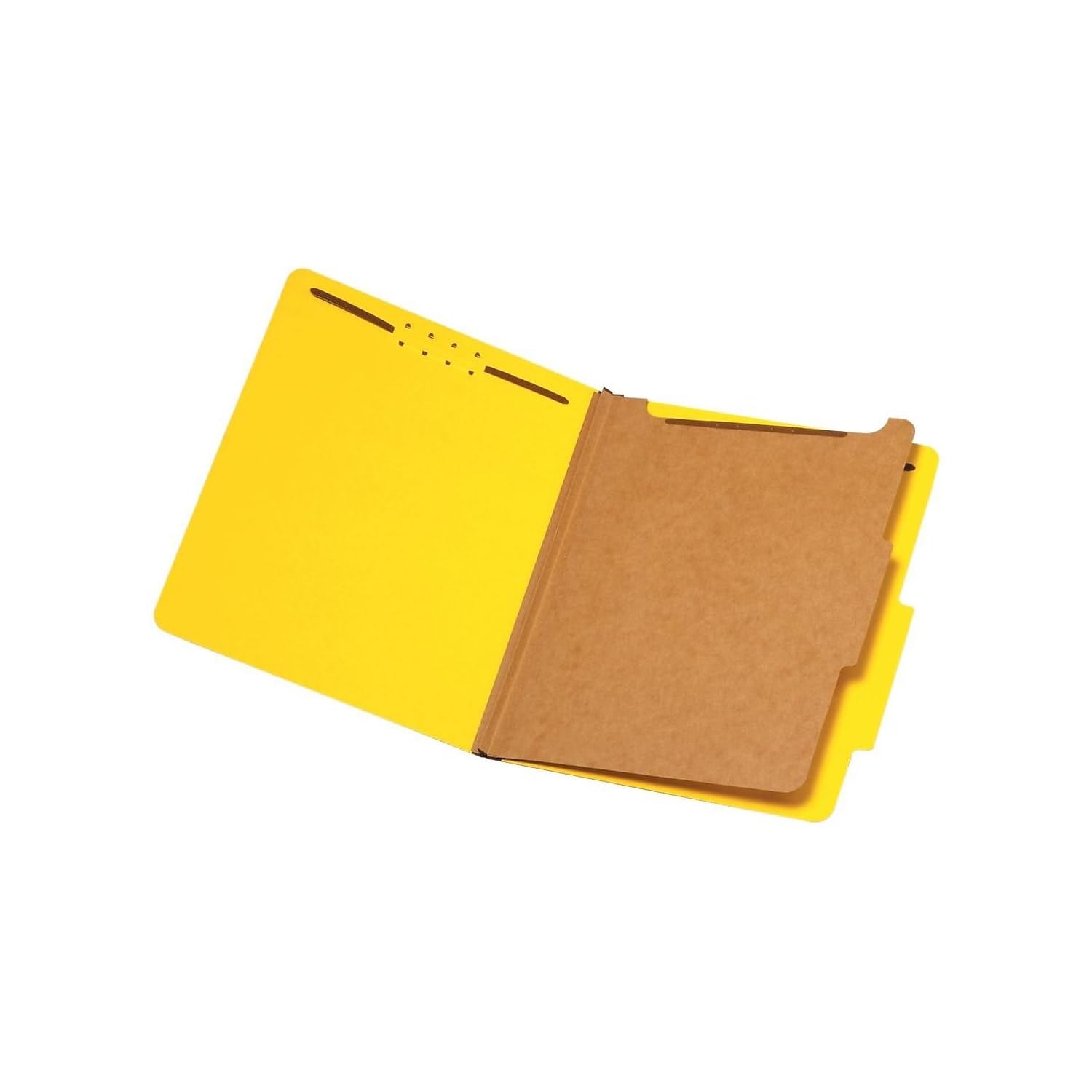 Pendaflex Classification Folders, Standard, 1 Divider, Embedded Fasteners, 2/5 Cut Tab, Yellow, Letter Size, 10/BX (23734)