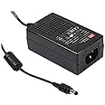 MEAN WELL GST25A05-P1J AC-DC High Reliability Industrial Table Top Power Supply, 25 Watt 3-Wire, 5 Volts 4 Amps 2.1mm Plug Le