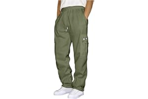 symoid Men's Fleece Cargo Sweatpants Open Bottom Drawstring Baggy Joggers Loose Fit Tech Athletic Workout Gym Pants
