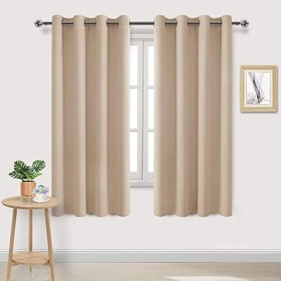 DWCN Blackout Curtains 55x79 Beige 2 Panels Thermal Insulated Eyelet</n>“