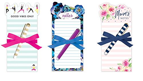 Punch Studio Lady Jayne Die-Cut Note Pad & Pen Set (blue/purple floral) - Thumbnail 2