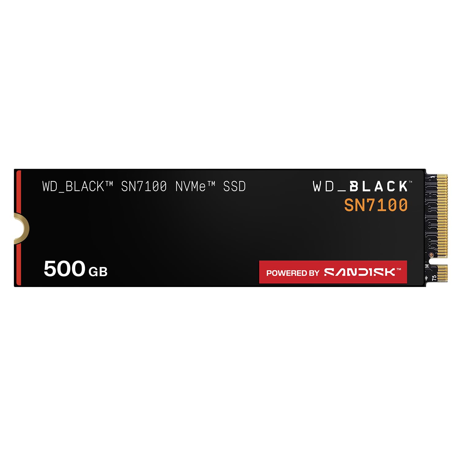 WD_Black SN7100 SSD NVMe de 500 GB - Gen4 PCIe, M.2 2280, velocidad de lectura de hasta 6800 MB/s, TLC 3D NAND de próxima generación, para portátiles, dispositivos de juegos portátiles - WDS500G4X0E