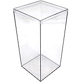 Set of 4 Acrylic Boxes with Lids, 4"Lx4"Wx8"H, Made in USA, Display Cases for Collectibles, Clear Containers for Organization