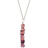 Natural Multi Spinel Raw Bar Pendant Necklace, Rough Gemstone, Energy Healing Crystals, Birthday, Gift for Her, Gemstone Jewelry 18 inch AAA+ Quality
