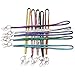 QIDUNLEE 32 inches all around Bling Crystal Rhinestones Leather Neck Strap Lanyard for ID Badge Keys holder (Pack of 10) (10X)