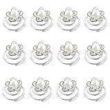 Hair Clip - TOOGOO(R)12Pcs Lovely Wedding Crystal Flower Pearl Hair Twists Clips Pins Spirals Bridal Jewelry (Silver)