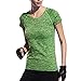 Activewear Shirt Women, Sleeve Round Neck Workout T-Shirt, Girl Moisture Wicking Athletic T Shirts, Loose Tee, Sportwear Quik Dry, For Running Yoga Exercise, Blue Green Red Grey Orange, Size L M S