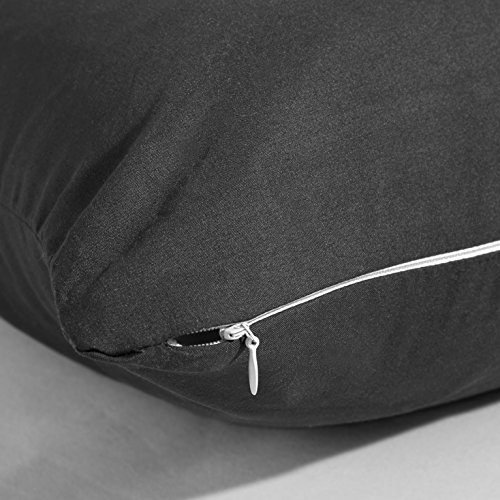 EVOLIVE Ultra Soft Microfiber Body Pillow Cover/Pillowcases 21"x54" with Hidden Zipper Closure (Black, Body Pillow Cover 21"x54")