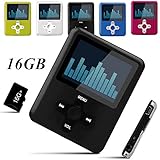 Lecmal Portable MP3/MP4 Player with 16GB Micro SD Card, Economic Multifunctional Music Player with Mini USB Port, Media Player, MP3 Voice Recorder, Best Gift for Kids-Black