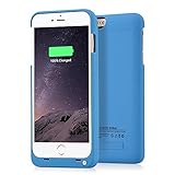 Battery Charger Case for Apple Iphone 6 Plus/Ihphone 6s plus 5.5 Inch 5200mah Battery Extender Case by ISAKO Built-in Media Holder Retail Package(Blue)
