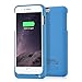 Battery Charger Case for Apple Iphone 6 Plus/Ihphone 6s plus 5.5 Inch 4000mah Battery Extender Case by ISAKO Built-in Media Holder Retail Package (Blue)