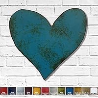 Heart Symbol - Metal Wall Art Home Decor - Homemade - Choose your Patina Color with Rust - Choose 6.5", 12" or 18" wide - Shabby Chic Steel Art