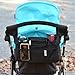 Momwize stroller organizer (Black) fits oversized phones and wider stroller handlebars-Water resistant, insulated cup holders, extra storage capacity and converts to a diaper bag