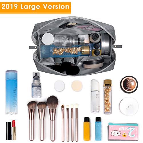 Large Makeup Bag Zipper Pouch Travel Cosmetic Organizer for Women and Girls (Large, Grey) 3 Large Makeup Bag Zipper Pouch Travel Cosmetic Organizer for Women and Girls (Large, Grey)
