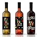 Oh Fun Christmas Wine Label Stickers Set of 9 Holiday Party Decorations - Multi-Use Decals for Festive Ways to Gift - 3 Different Designs - Paper Clever Party