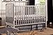 DaVinci Jenny Lind 3-in-1 Convertible Crib in Fog Grey, Removable Wheels, Greenguard Gold Certified