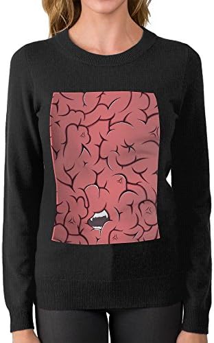 Angry Brain Demon Graphic Best Personality Round Neck Print Sweater
