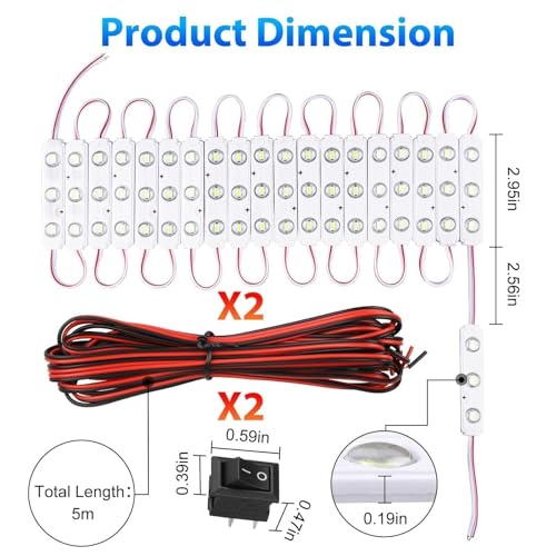 Linkstyle 120 LED Camping Interior Car Lighting Kit, 12V Super Bright LED Ceiling Light Kit for Van, Camper, Truck, Boat, 40 Modules
