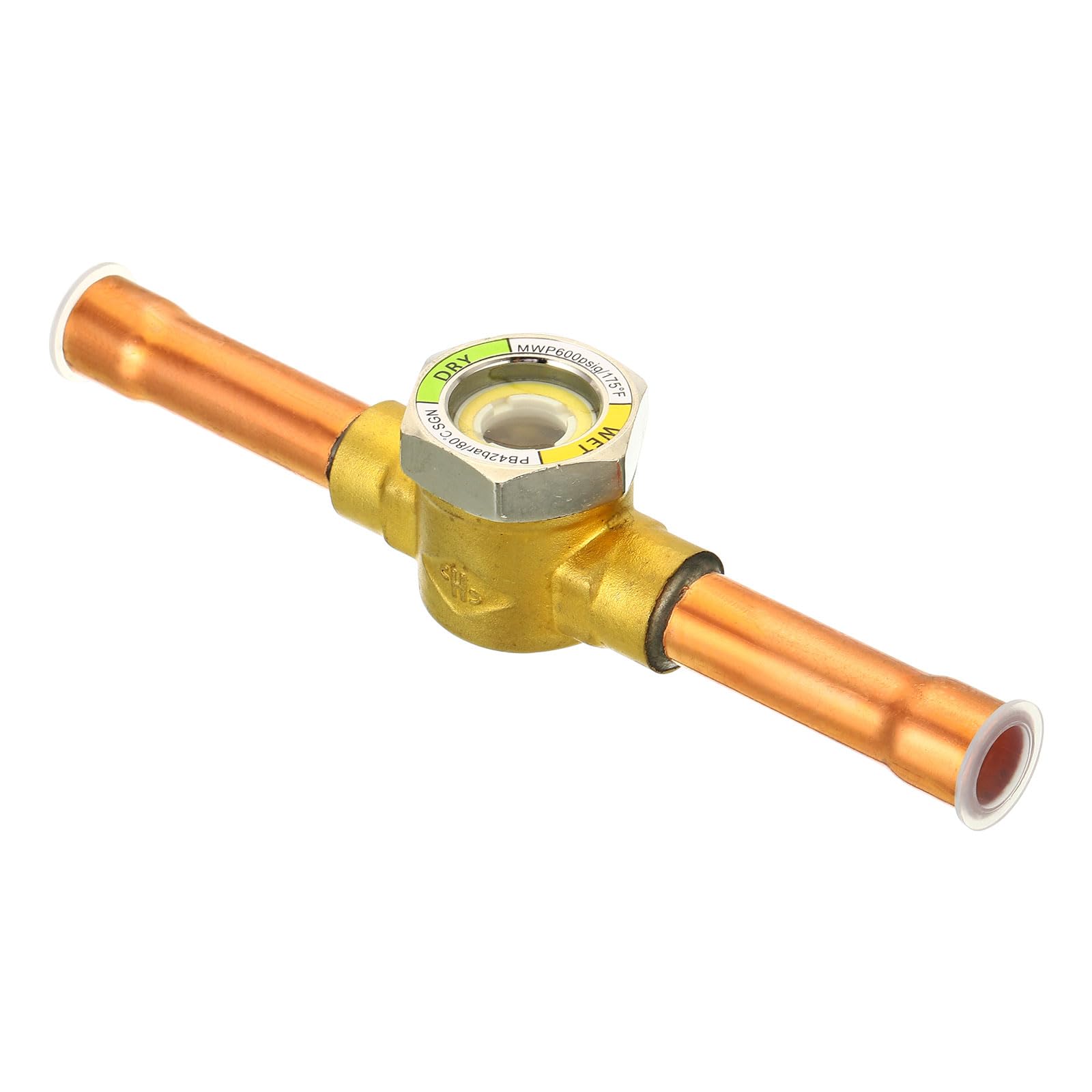 PATIKIL Sight Glass, 1/2 x 1/2 Sweat Universal Liquid Moisture Indicator Soldering for Air Conditioning HVAC Refrigeration