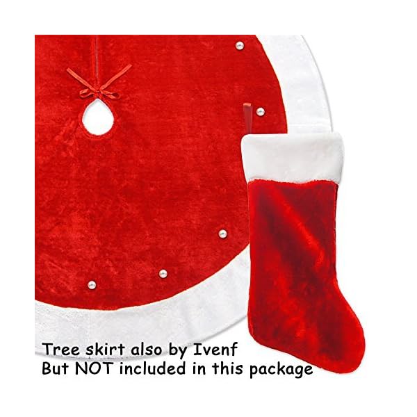 Ivenf Christmas Stockings, 2 Pcs 19 inches Classic Red and White Mercerized Velvet with Extra Thick Plush Stockings, for… - Image 8