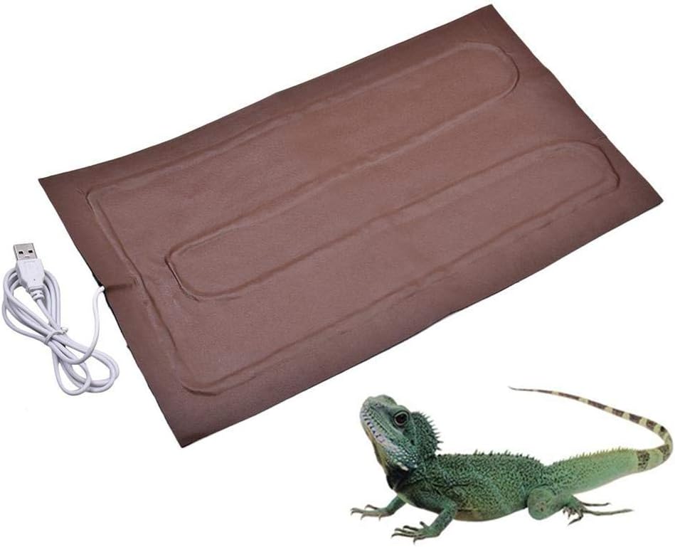 HEREB Reptile Heating Pad,8.5W Reptile Tank Warmer with Temperature Controller Pet Heat Mats,Brown,Constant temperature