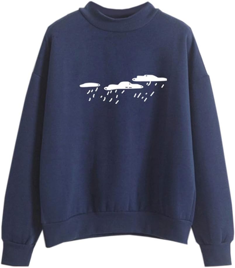 Fashiononly Harajuku Pink Sweatshirt Women Cute Moletom Oversize, Navy