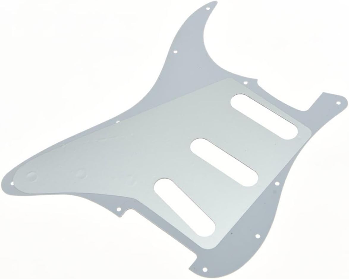 KAISH 11 Hole ST/Strat Style Guitar Pickguard Bridge Reversed ST Pick Guard for Jimi Hendrix Stratocaster/Strat White 3 Ply - Image 3