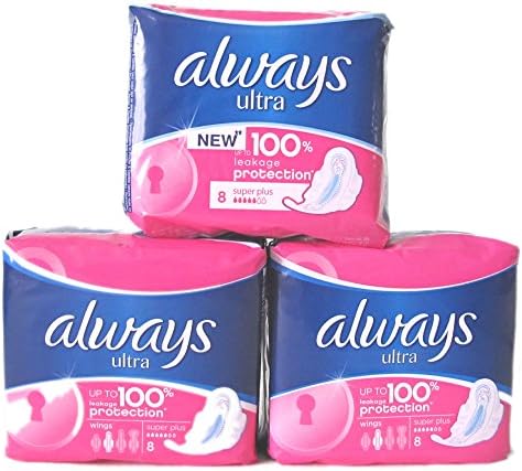 Always Ultra Sanitary Pads Super Plus 3 x 8 pk Neutralizes Odor