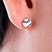 KIWI DAISY Tiny Baseball Stud Stainless Steel Post Earrings (6mm Ball Size)