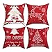 BLEUM CADE Pack of 4 Merry Christmas Throw Pillow Covers Christmas Tree Decorative Pillow Covers for Sofa Couch Bed and Car Throw Pillow Covers