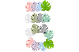 CIMAXIC 16pcs Silicone Knitting Needle Protectors with Decorative Leaf Design, Skid-proof Needle Tips