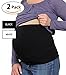 Womens Maternity Belly Band Seamless 2 Pack Everyday Support Bands for Pregnancy White,Black L