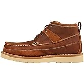 Twisted X Men's 4" Work Wedge Sole Boot, Round Toe Steel Toe, Oiled Saddle, 14 W