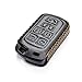 Vitodeco Genuine Leather Smart Key Keyless Remote Entry Fob Case Cover with Key Chain Compatible with Toyota Sienna 2011-2020 (6 Buttons, Black)