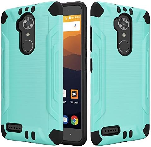 ZTE Max XL / ZTE Blade Max 3 / ZTE Zmax Pro 2 Case, [SLIMFORM] Hybrid Brush Amor Case [SHOCKPROOF] Full Rugged [DENFENDER] Cover Bumper for ZTE Max XL N9560 (Teal Black)