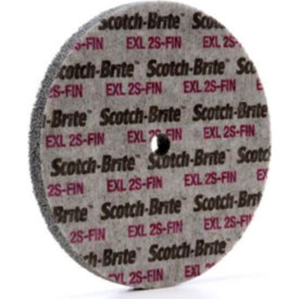 Scotch-Brite EXL Unitized Wheel, Silicon Carbide, 5000 rpm, 6" Diameter, 1/2" Arbor, 2S Fine Grit (Pack of 1)