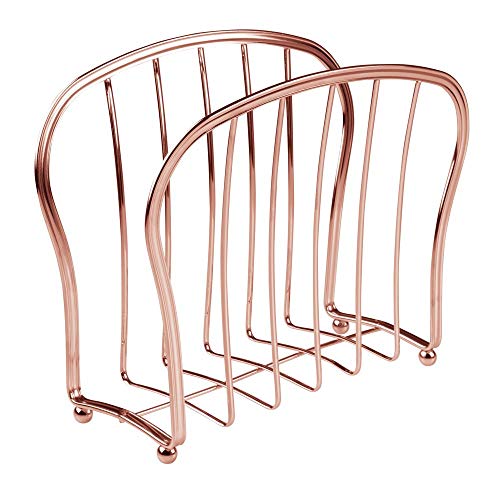 image for mDesign Decorative Metal Wire Magazine Holder, Organizer - Standing Ra