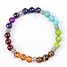 Areke Mens Womens Unisex 7 Chakra Stone Bracelets Crystal Reiki Healing Balancing Round Energy Beads Color Brown