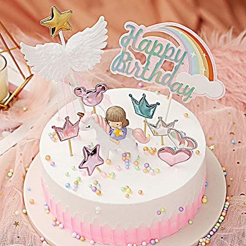 Unbrand Gresunny Decoration Gateaux Licorne Decorations De Gateau Danniversaire Nuage Ballon Arc En Ciel Unicor Cake Toppers Kit Topper De Gateau Pour Enfants Bebe Filles Anniversaire Bapteme Fete Loisirs Creatifs Fournitures De Loisirs Creatifs