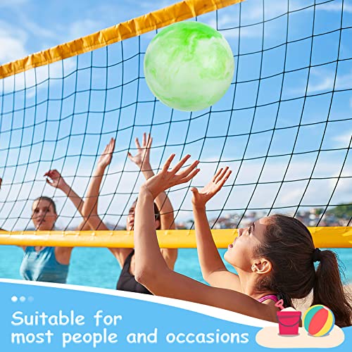 3 otters Bouncy Balls for Kids, 6PCS Marbleized Bouncy Balls Plus Pump Inflatable Sensory Balls Kickball Dodge Ball for Kids Adult Summer Beach Outdoor Game