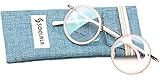 SOOLALA Design Lightweight Round Metal Circle Reading Glasses Customized Strengths