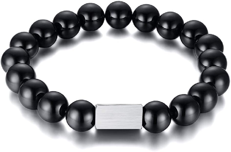 Amazon Co Jp Brama ブレスレット メンズ ブラック パワーストーンブレスレット ハウライト メンズ ブレスレット おしゃれ 黒 お守り ジュエリー